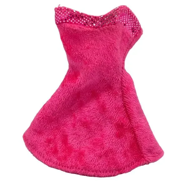 Mattel | Toys | Mattel Genuine Barbie Doll Pink Faux Fur Party Dress With Pink  Sequins | Poshmark
